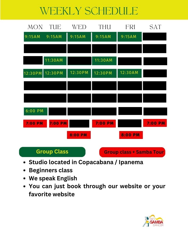 Weekly schedule